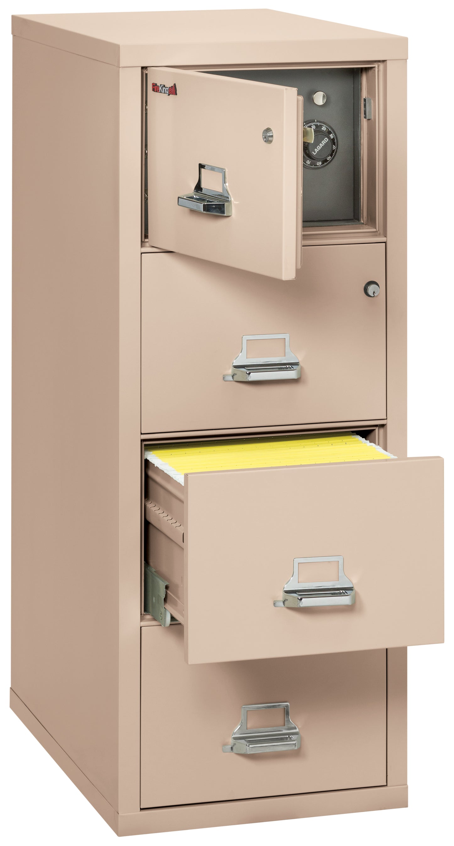 FireKing 4 Drawer Legal Safe-in-a-File Cabinet - Champagne