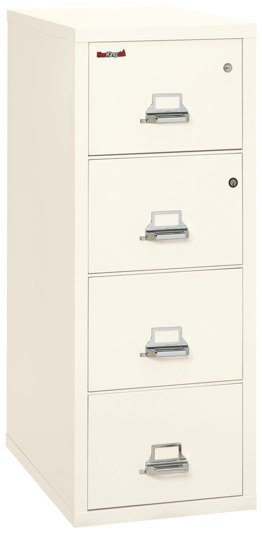 FireKing 4 Drawer Legal Safe-in-a-File Cabinet - Ivory White