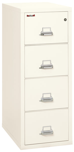 FireKing 1 Hour Fire Resistant File Cabinet - 4 Drawer Legal 31 Depth - Ivory White