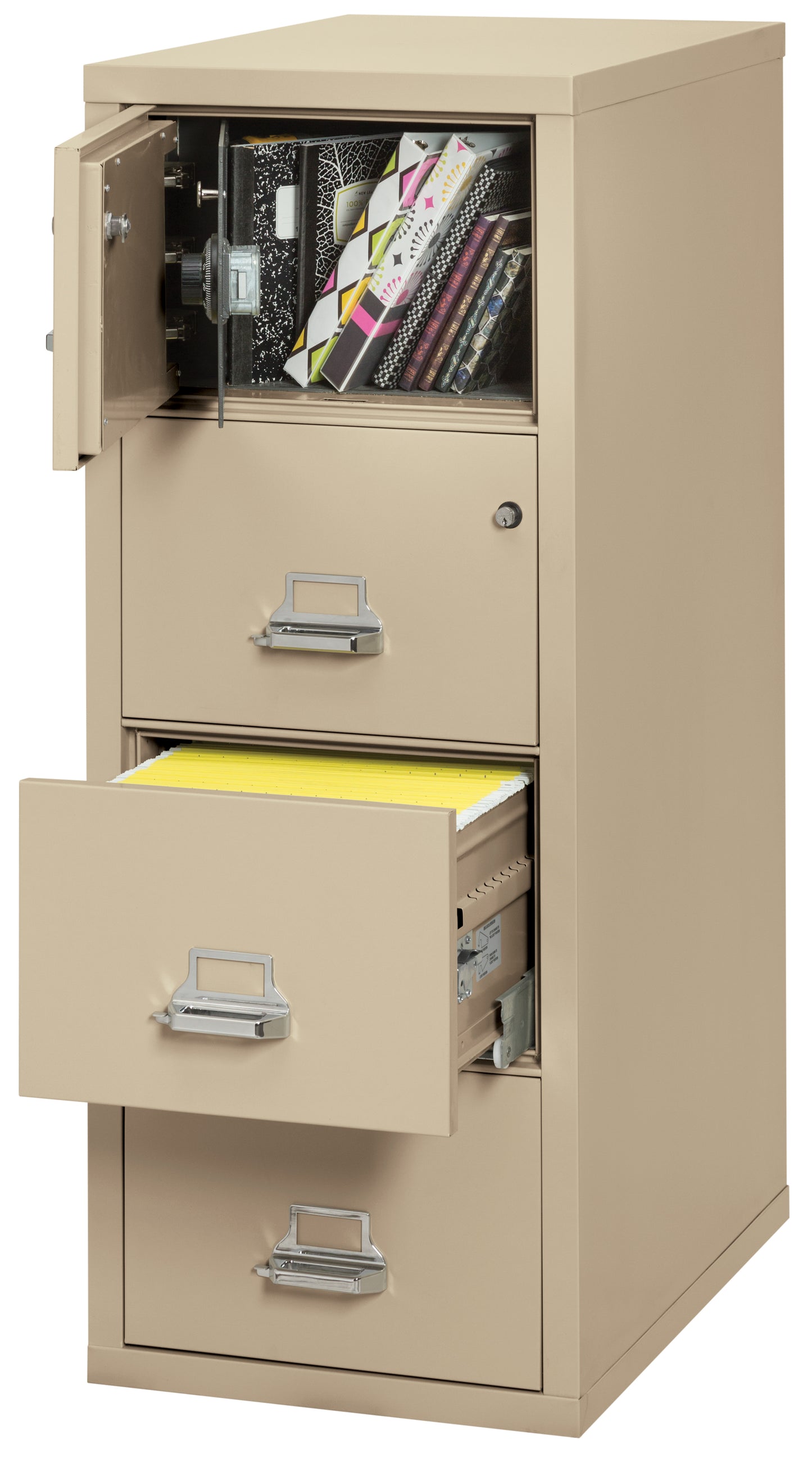 FireKing 4 Drawer Legal Safe-in-a-File Cabinet - Parchment