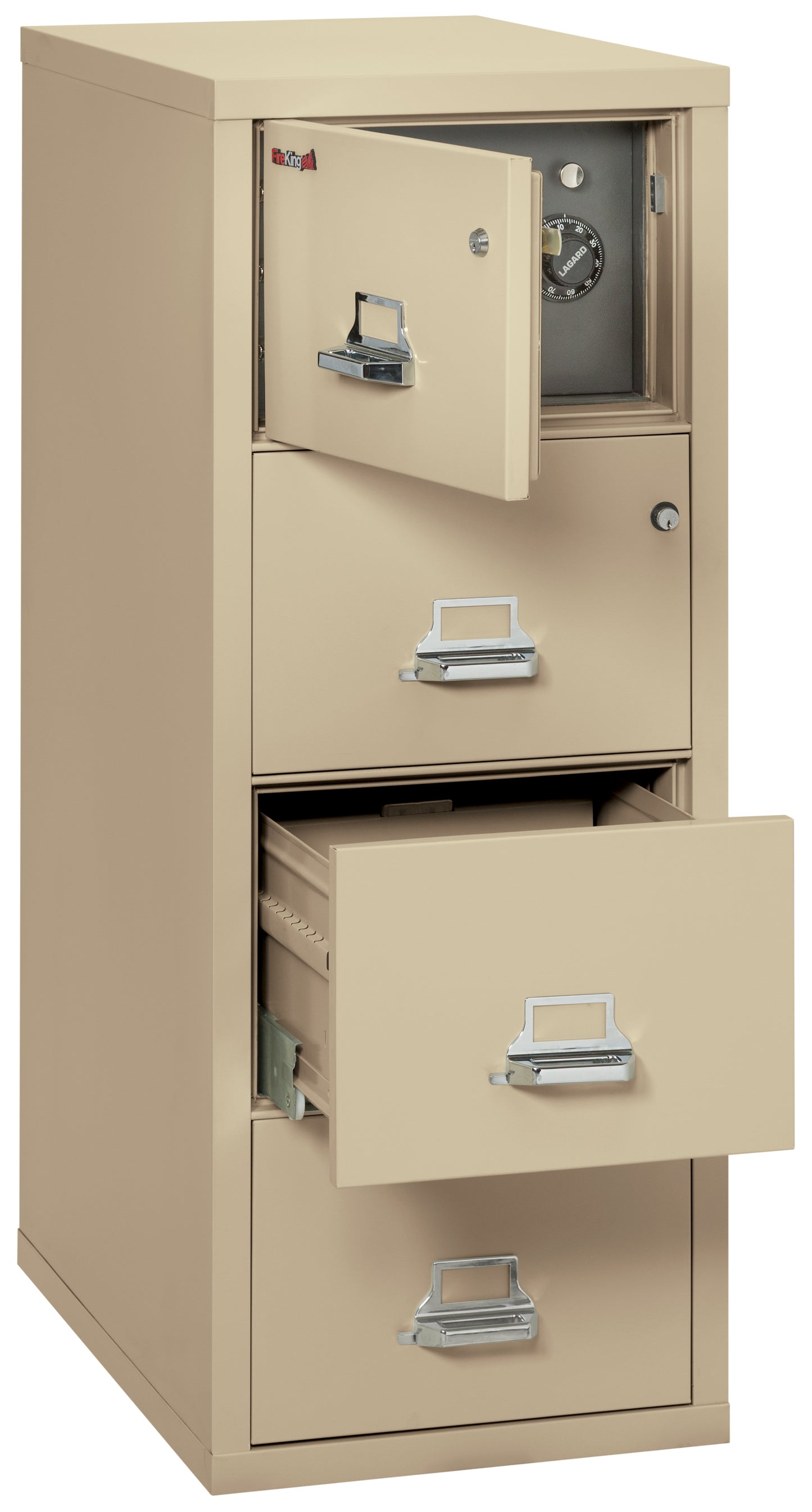 FireKing 4 Drawer Legal Safe-in-a-File Cabinet - Parchment