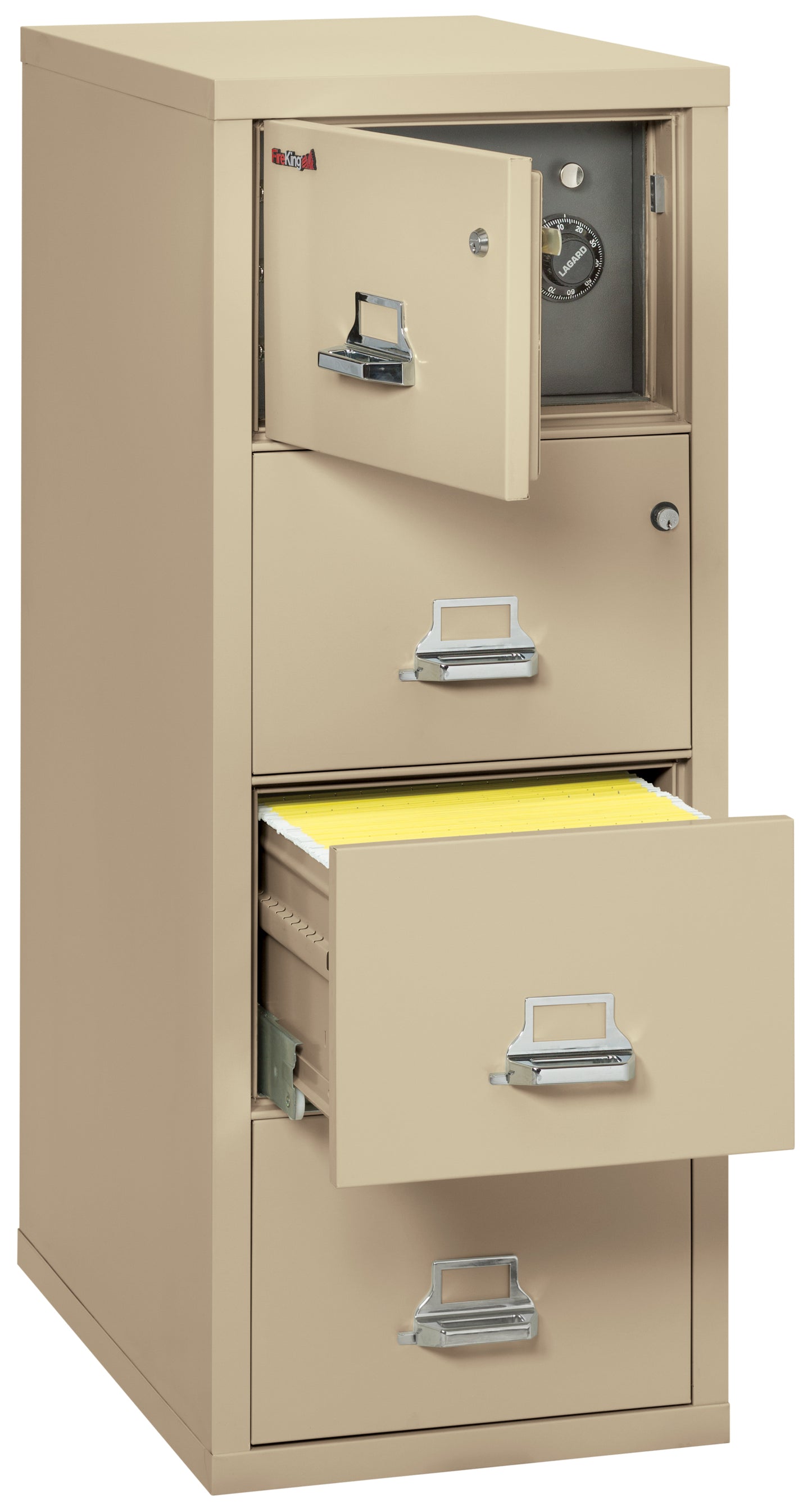 FireKing 4 Drawer Legal Safe-in-a-File Cabinet - Parchment