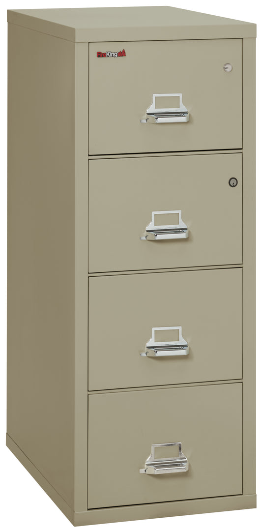 FireKing 1 Hour Fire Resistant File Cabinet - 4 Drawer Legal 31" Depth - Pewter