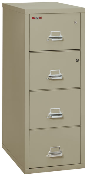 FireKing 1 Hour Fire Resistant File Cabinet - 4 Drawer Legal 31 Depth - Pewter