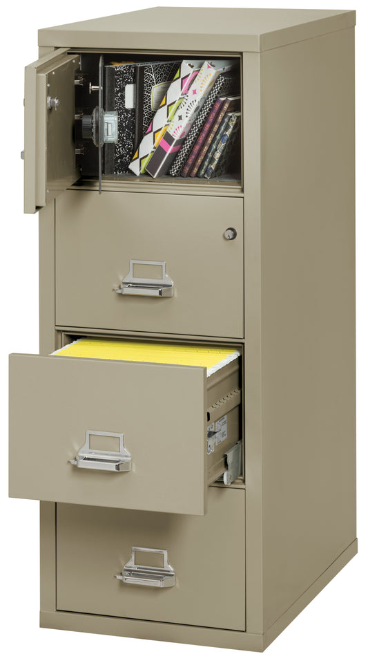 FireKing 1 Hour Fire Resistant File Cabinet - 4 Drawer Legal 31" Depth - Pewter