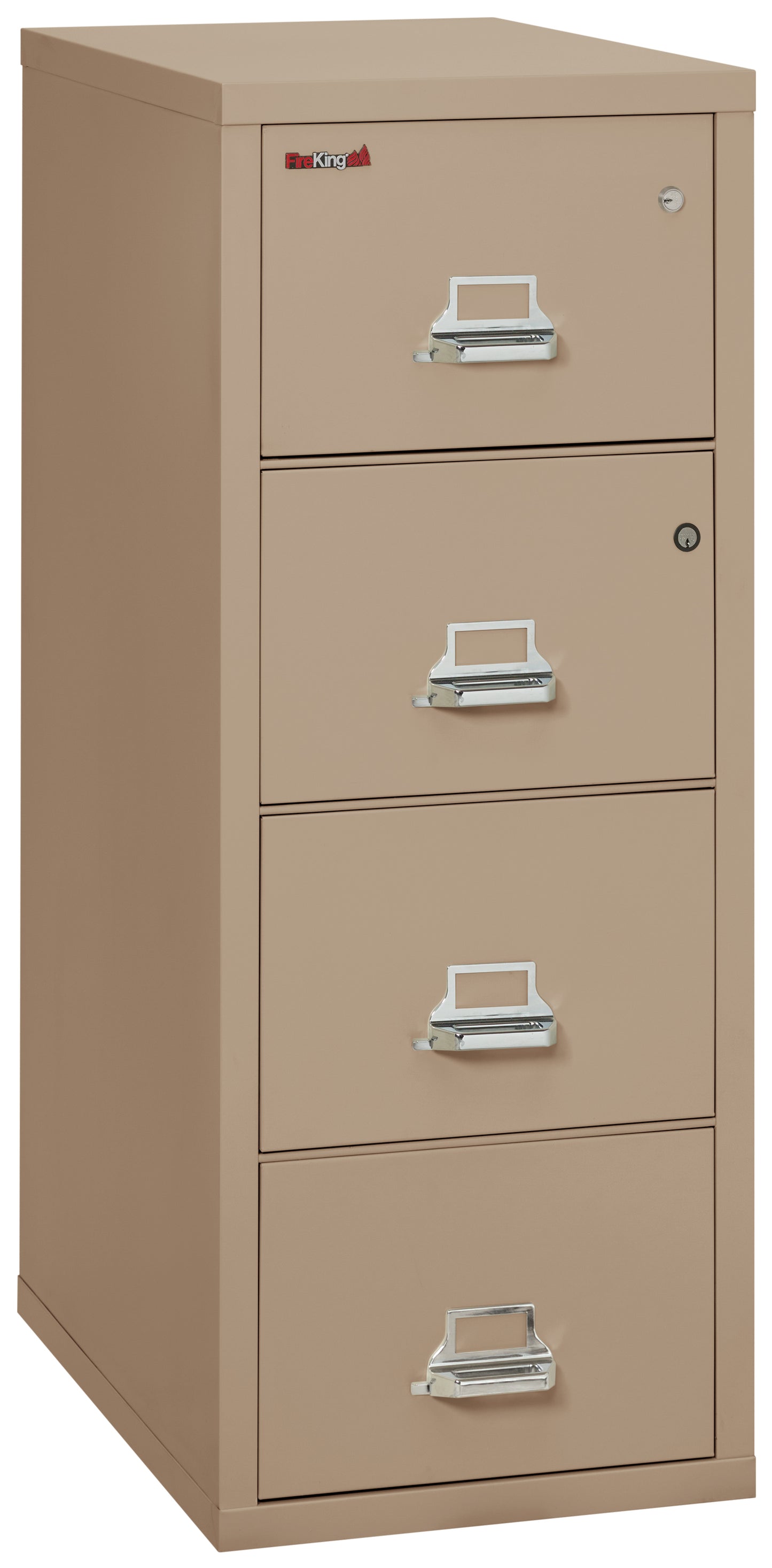 FireKing 1 Hour Fire Resistant File Cabinet - 4 Drawer Legal 31" Depth - Taupe