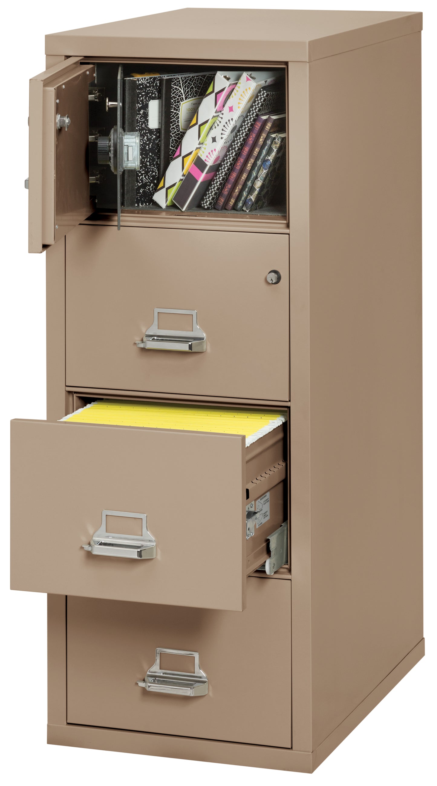 FireKing 1 Hour Fire Resistant File Cabinet - 4 Drawer Legal 31" Depth - Taupe