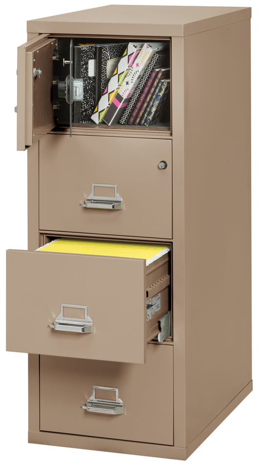 FireKing 4 Drawer Legal Safe-in-a-File Cabinet - Taupe