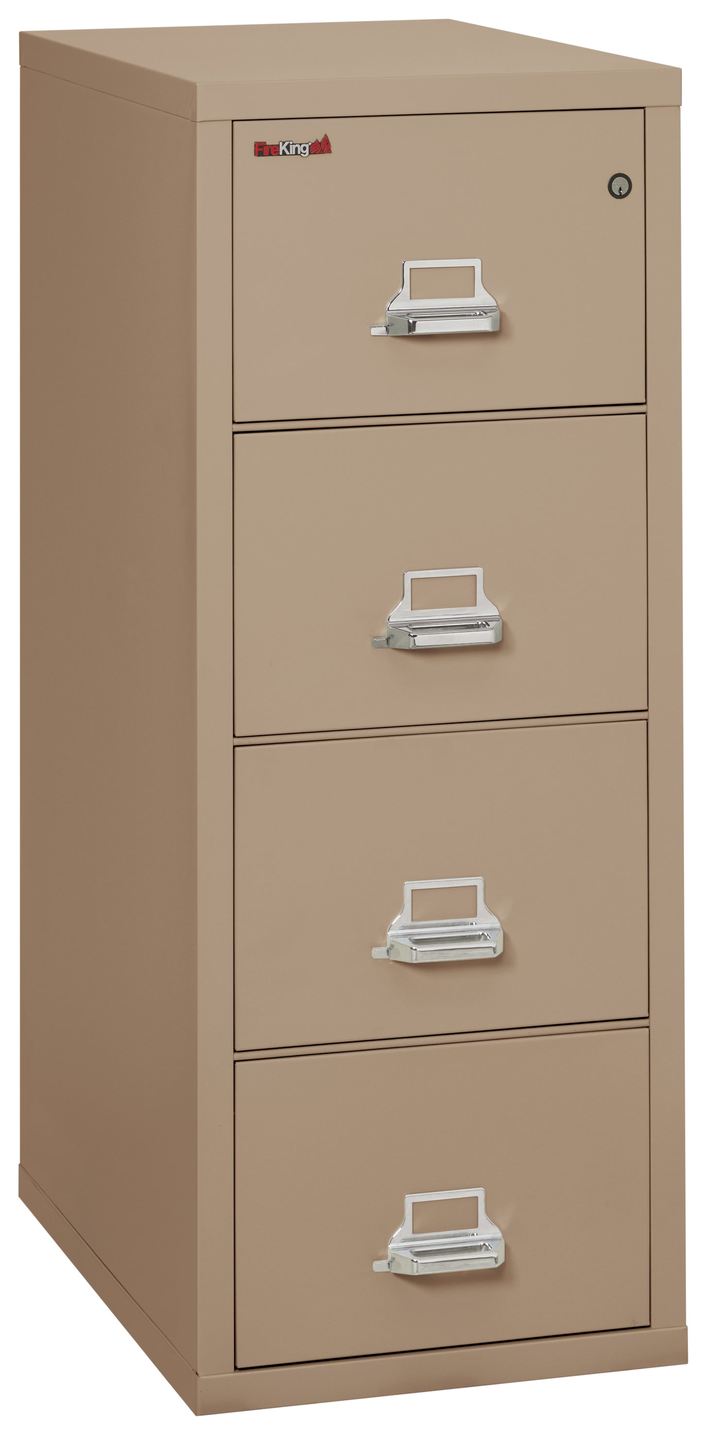 FireKing 1 Hour Fire Resistant File Cabinet - 4 Drawer Legal 31" Depth - Taupe