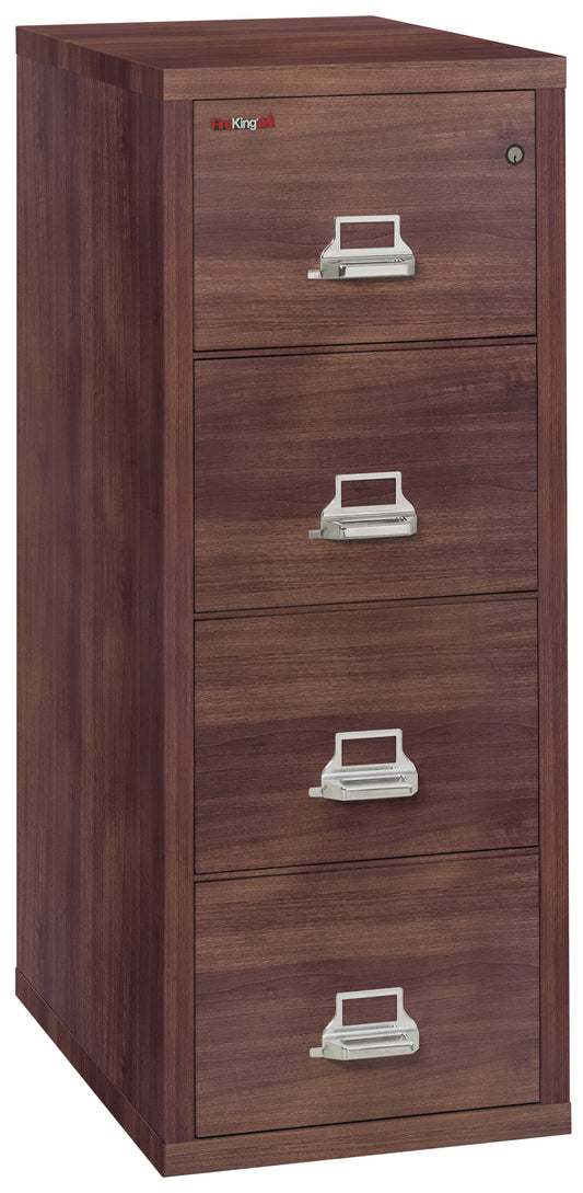 FireKing 1 Hour Fire Resistant File Cabinet - 4 Drawer Legal 31" Depth - Light Walnut