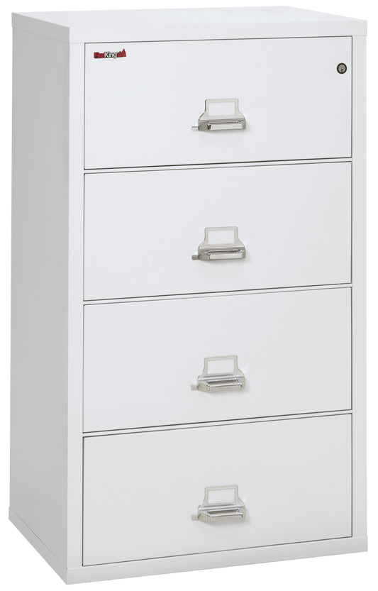 FireKing Fire Resistant File Cabinet - 4 Drawer Lateral 31" Wide - Arctic White