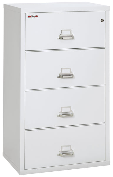 FireKing Fire Resistant File Cabinet - 4 Drawer Lateral 31 Wide - Arctic White