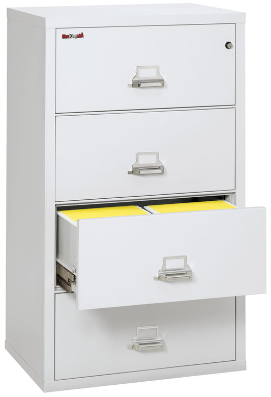 FireKing Fire Resistant File Cabinet - 4 Drawer Lateral 31" Wide - Arctic White