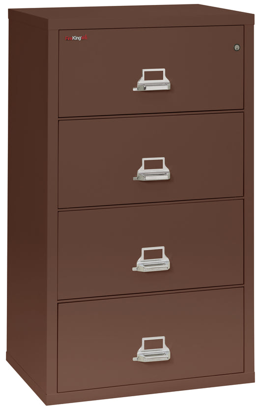 FireKing Fire Resistant File Cabinet - 4 Drawer Lateral 31" Wide - Brown