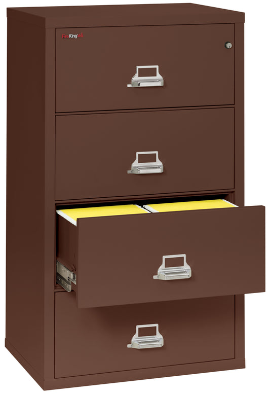 FireKing Fire Resistant File Cabinet - 4 Drawer Lateral 31" Wide - Brown