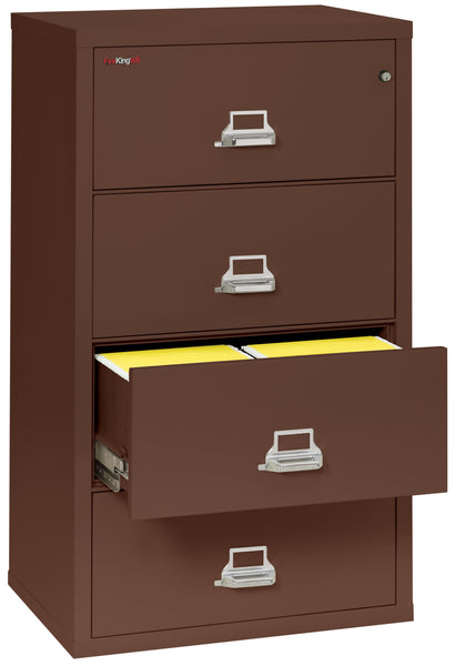 FireKing Fire Resistant File Cabinet - 4 Drawer Lateral 31 Wide - Brown