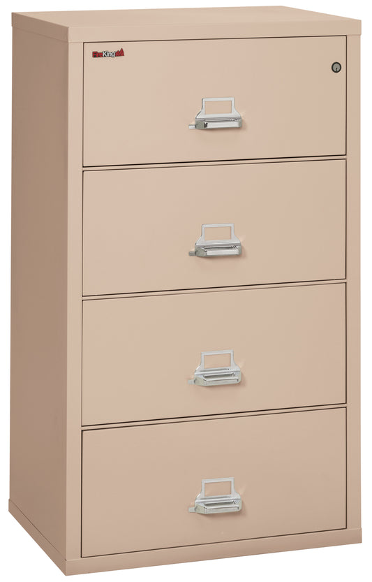 FireKing Fire Resistant File Cabinet - 4 Drawer Lateral 31" Wide - Champagne