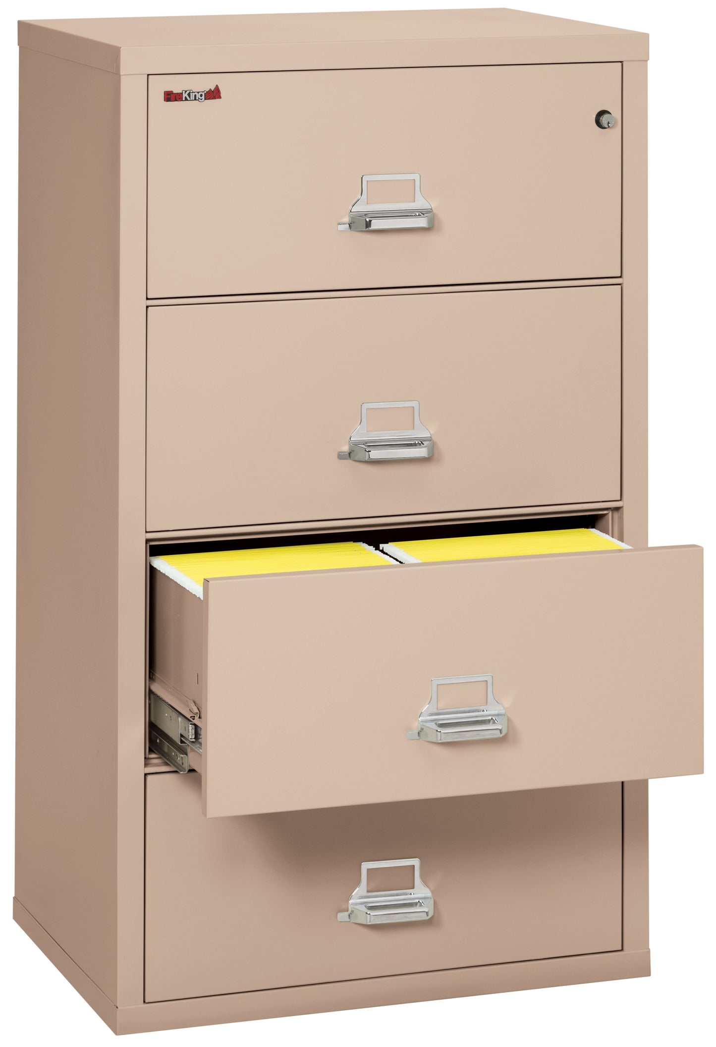 FireKing Fire Resistant File Cabinet - 4 Drawer Lateral 31" Wide - Champagne