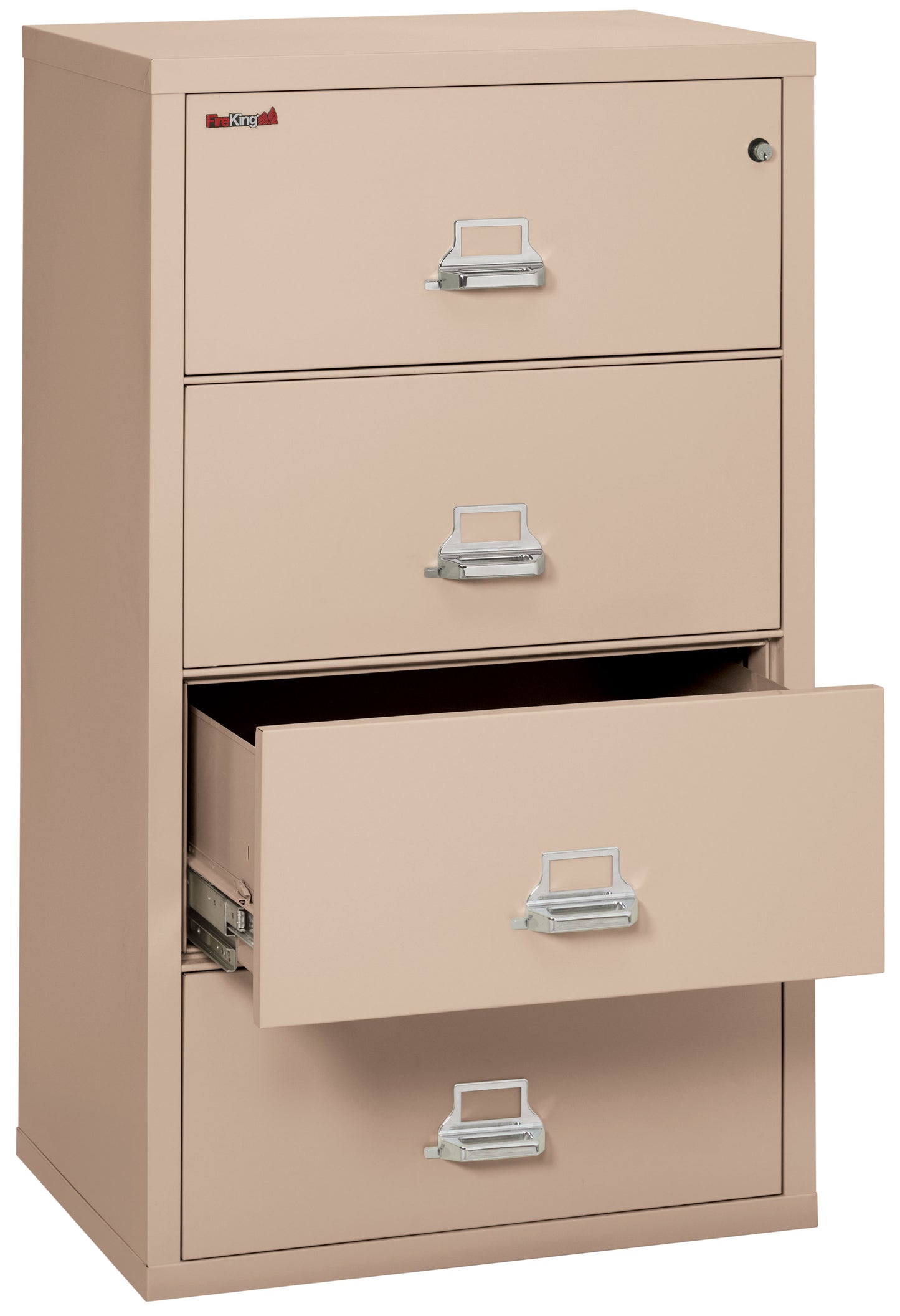 FireKing Fire Resistant File Cabinet - 4 Drawer Lateral 31" Wide - Champagne