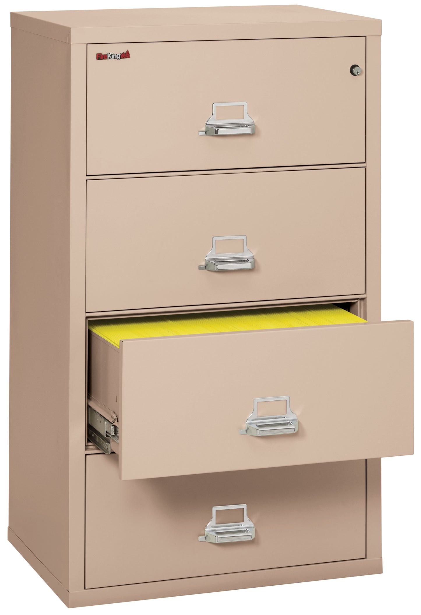 FireKing Fire Resistant File Cabinet - 4 Drawer Lateral 31" Wide - Champagne