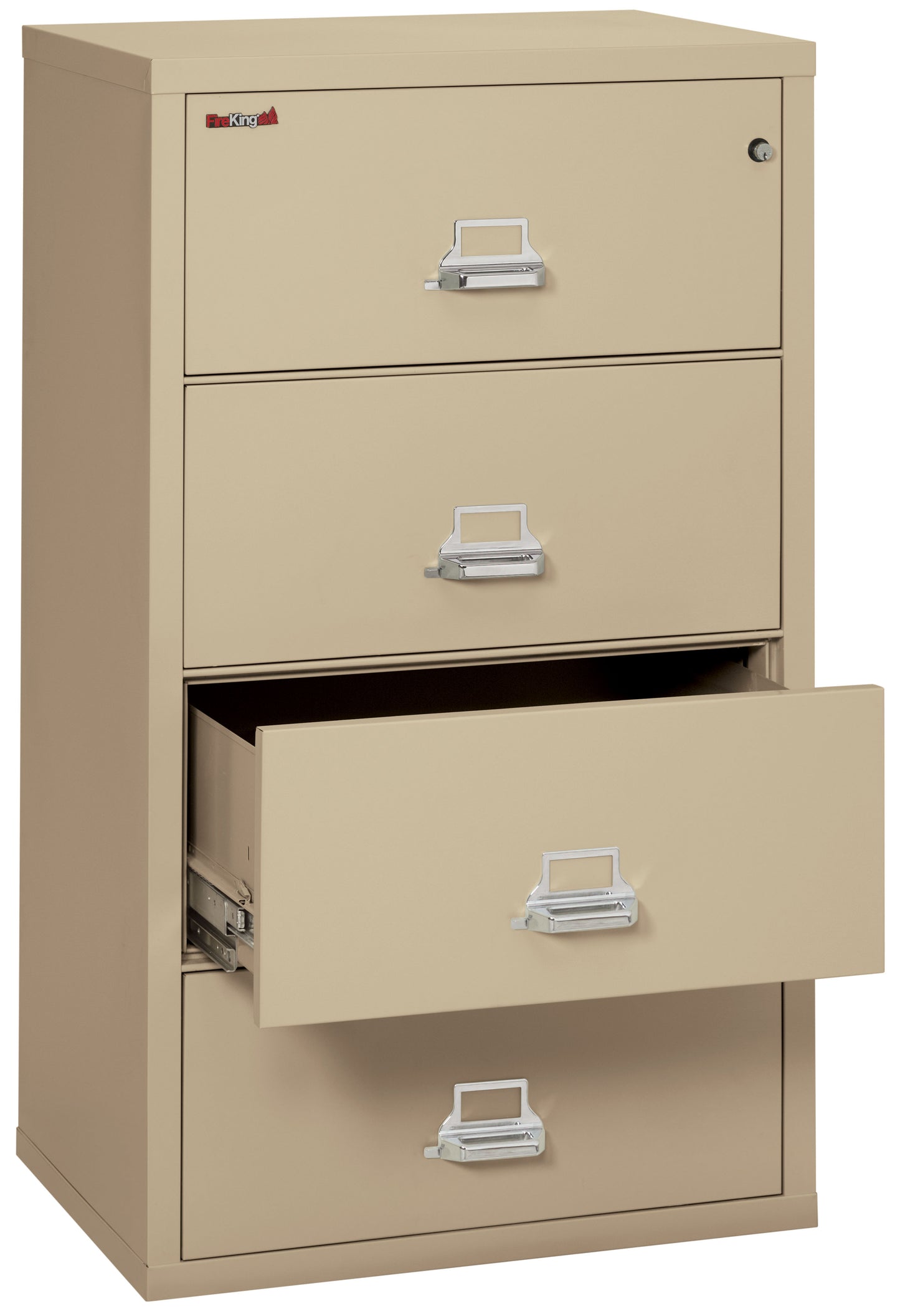 FireKing Fire Resistant File Cabinet - 4 Drawer Lateral 31" Wide - Parchment