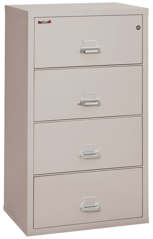 FireKing Fire Resistant File Cabinet - 4 Drawer Lateral 31" Wide - Platinum