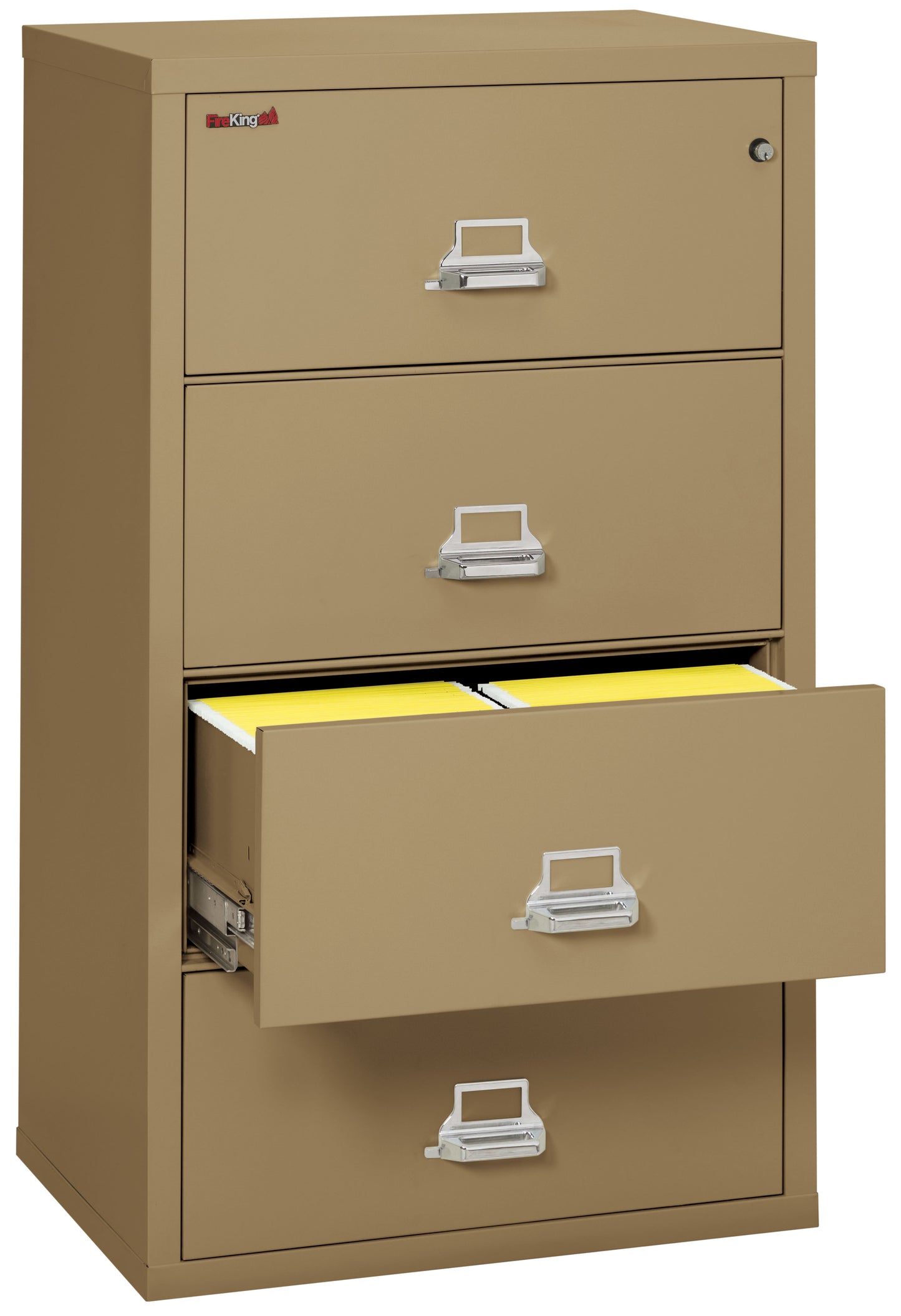 FireKing Fire Resistant File Cabinet - 4 Drawer Lateral 31" Wide - Sand