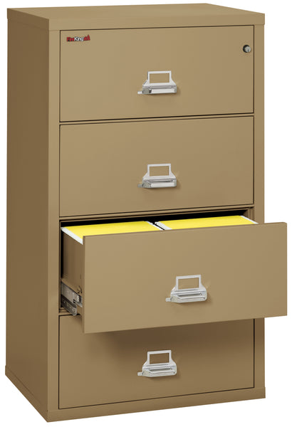 FireKing Fire Resistant File Cabinet - 4 Drawer Lateral 31 Wide - Sand