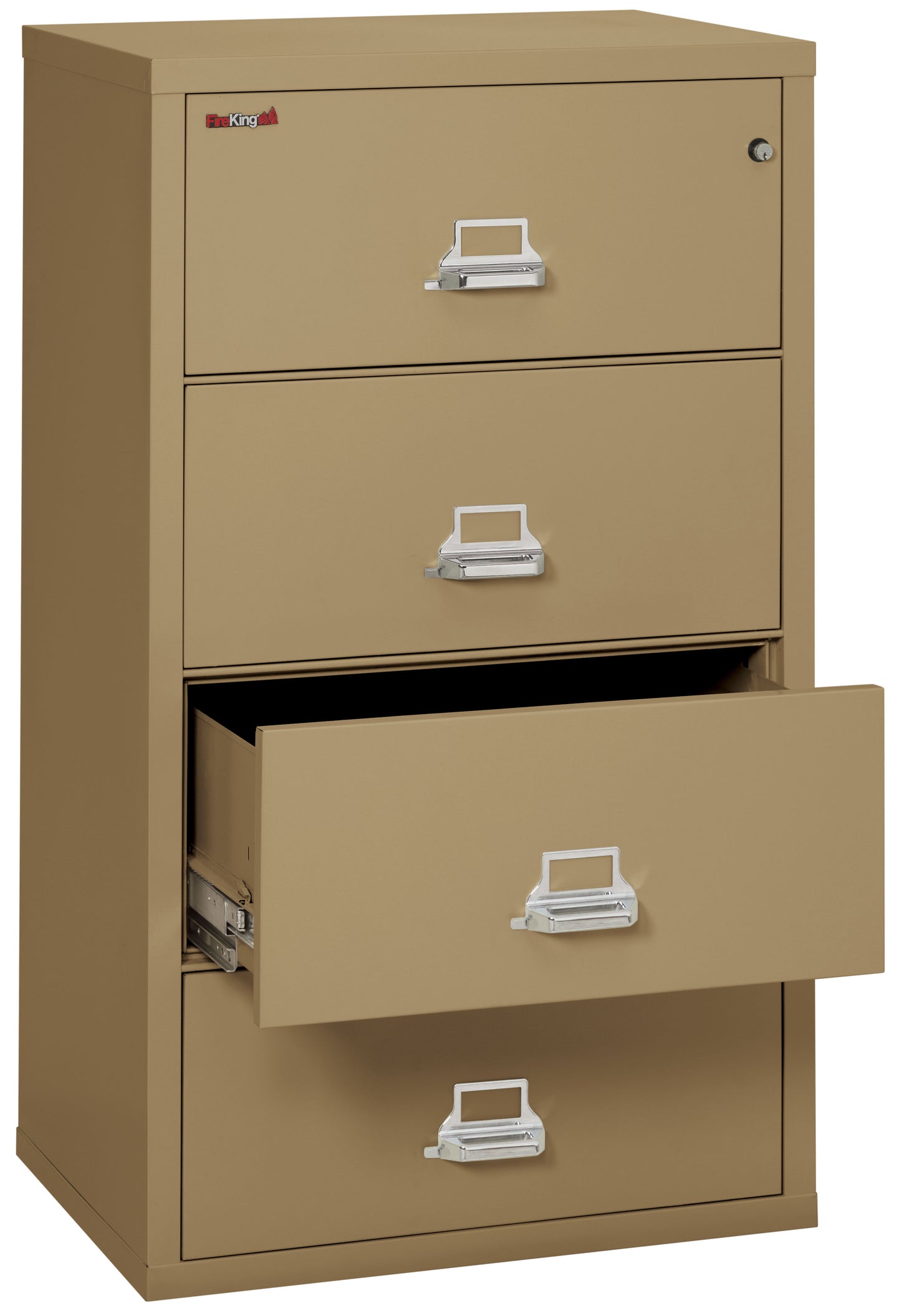 FireKing Fire Resistant File Cabinet - 4 Drawer Lateral 31" Wide - Sand