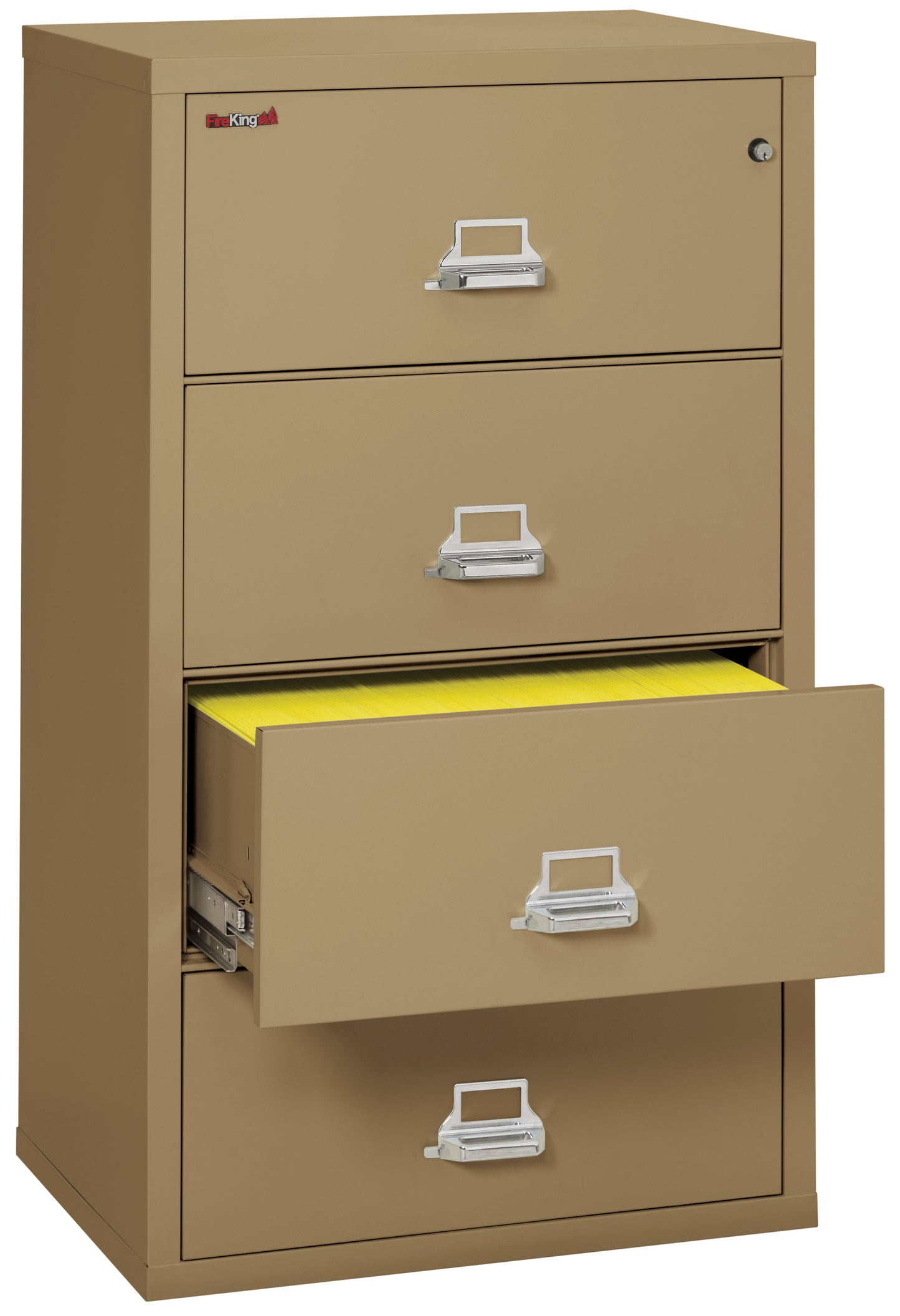 FireKing Fire Resistant File Cabinet - 4 Drawer Lateral 31" Wide - Sand