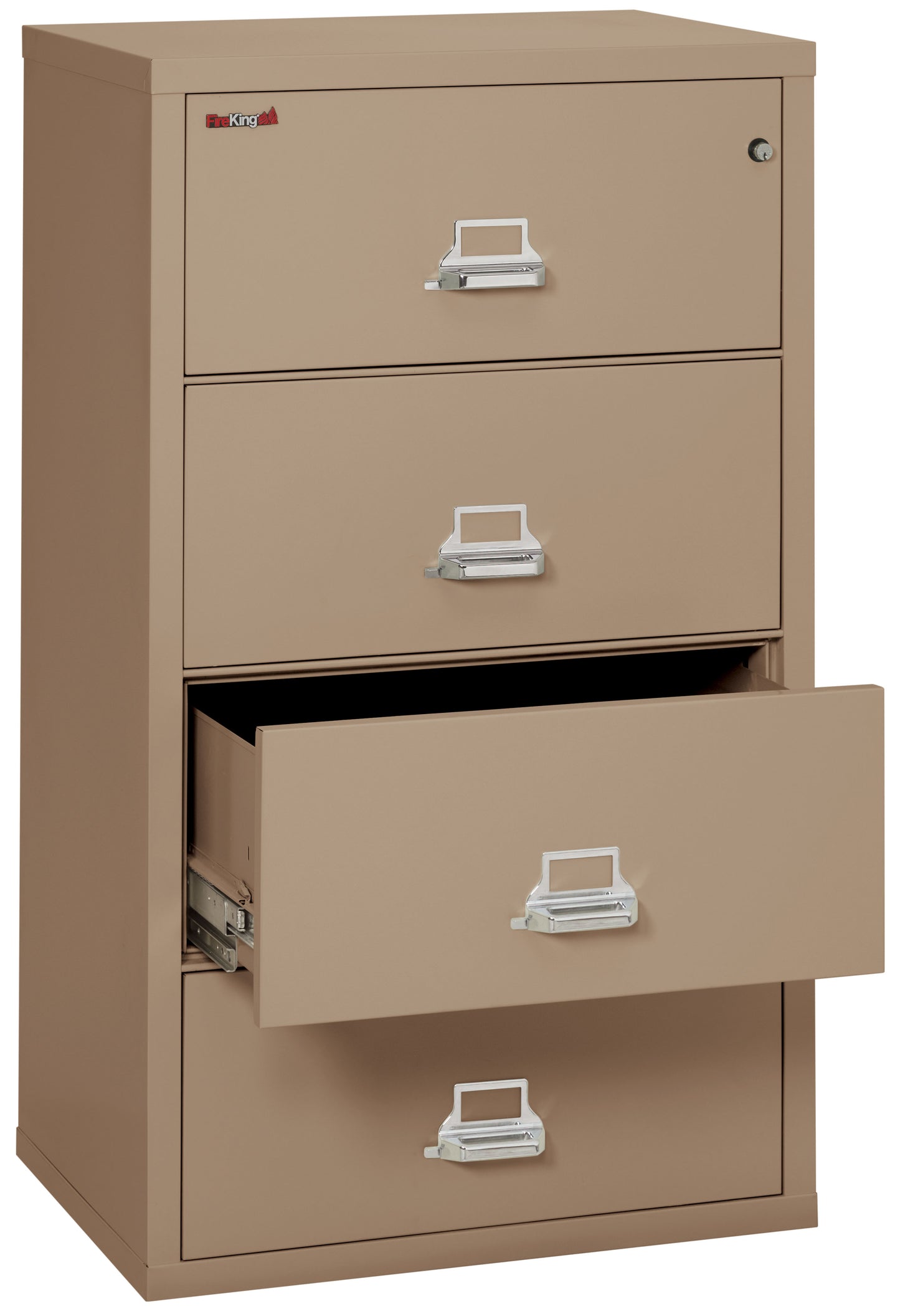 FireKing Fire Resistant File Cabinet - 4 Drawer Lateral 31" Wide - Taupe