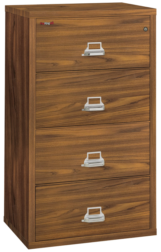 FireKing Fire Resistant File Cabinet - 4 Drawer Lateral 31" Wide - Light Chestnut