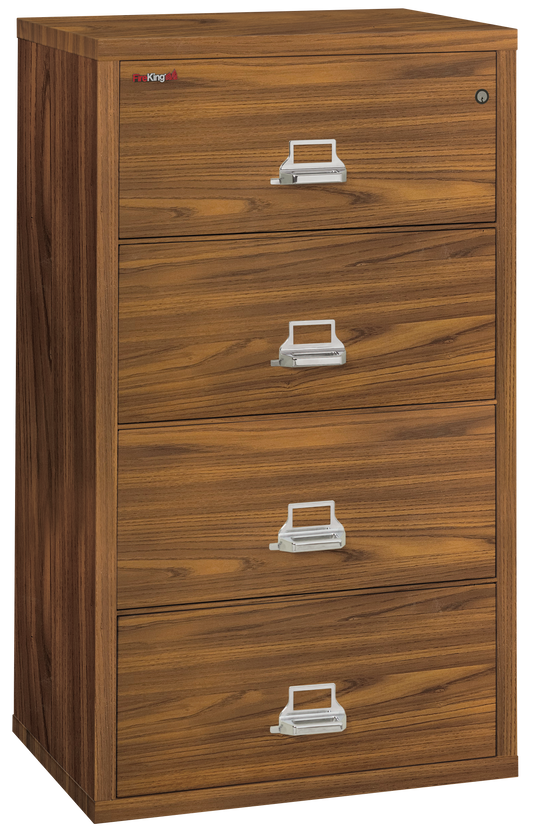 FireKing Fire Resistant File Cabinet - 4 Drawer Lateral 31" Wide - Light Chestnut