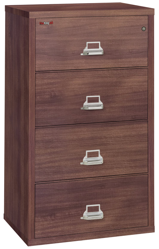 FireKing Fire Resistant File Cabinet - 4 Drawer Lateral 31" Wide - Light Walnut