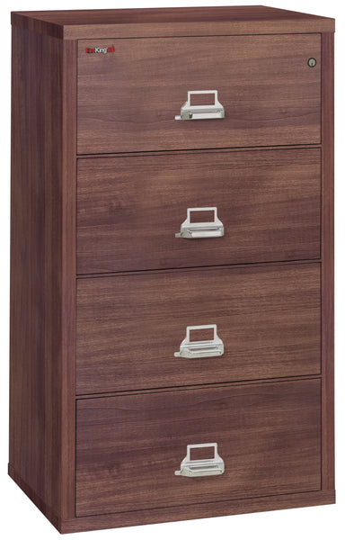 FireKing Fire Resistant File Cabinet - 4 Drawer Lateral 31 Wide - Light Walnut