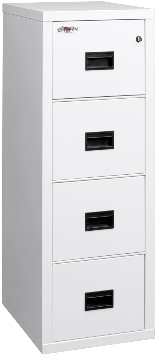 FireKing Fire Rated 4 Drawer 22" Depth Letter/Legal File Cabinet - Arctic White