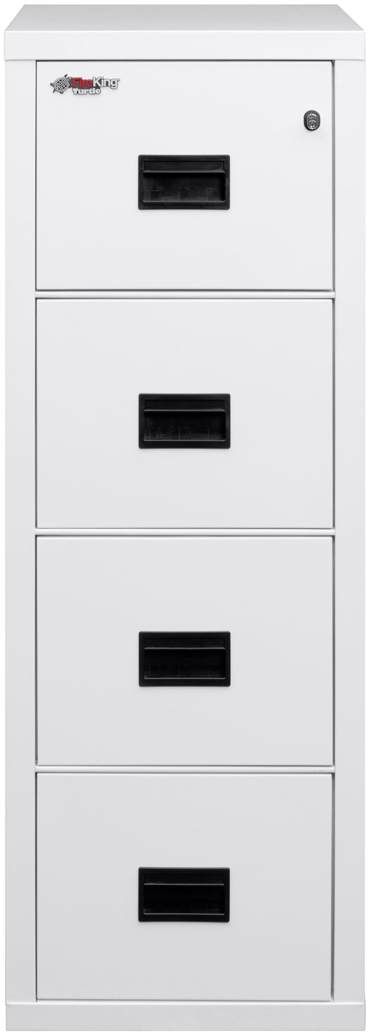 FireKing Fire Rated 4 Drawer 22" Depth Letter/Legal File Cabinet - Arctic White