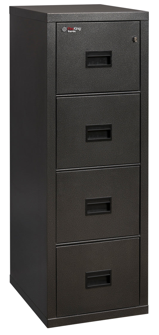 FireKing Fire Rated 4 Drawer 22" Depth Letter/Legal File Cabinet - Black Stone