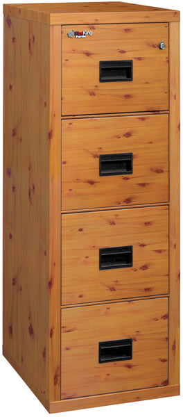 FireKing Fire Rated 4 Drawer 22 Depth Letter/Legal File Cabinet - Knotty Pine