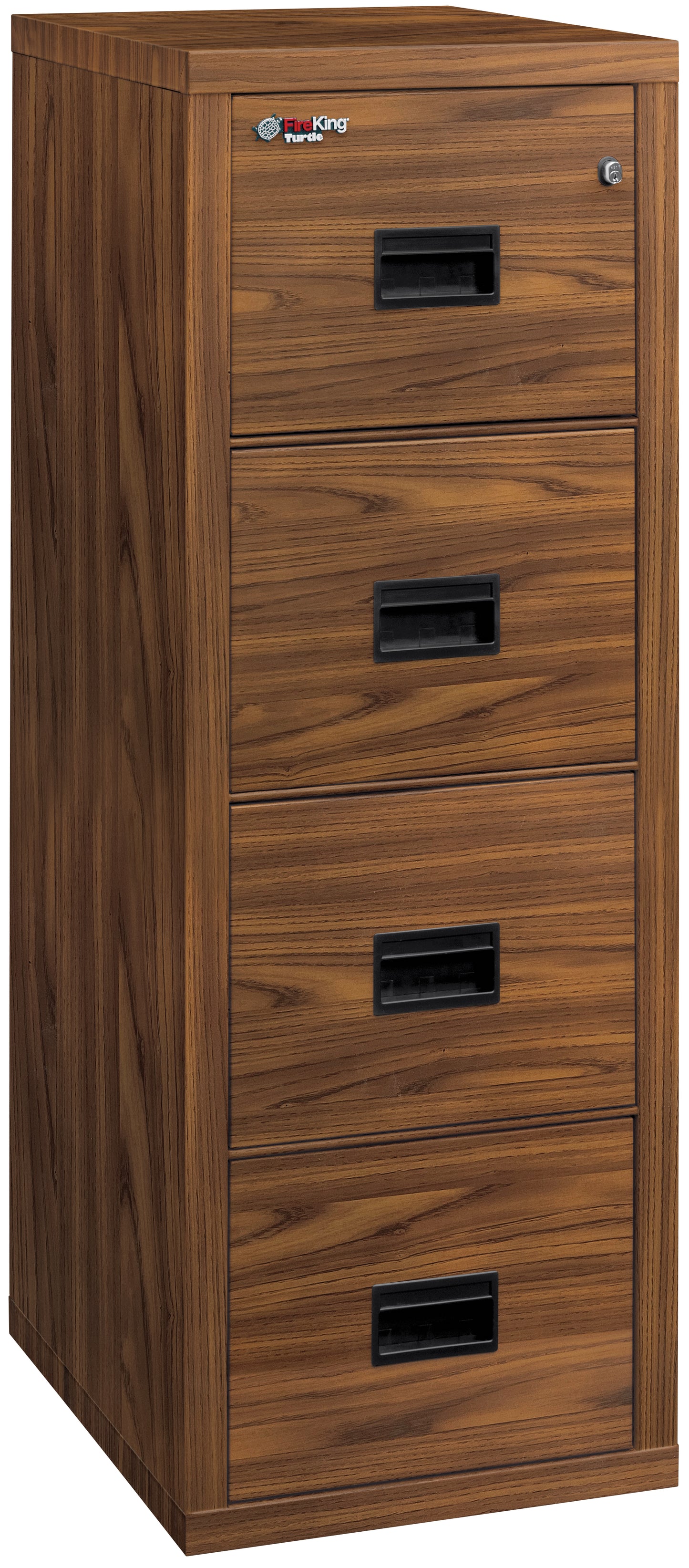 FireKing Fire Rated 4 Drawer 22" Depth Letter/Legal File Cabinet - Light Chestnut