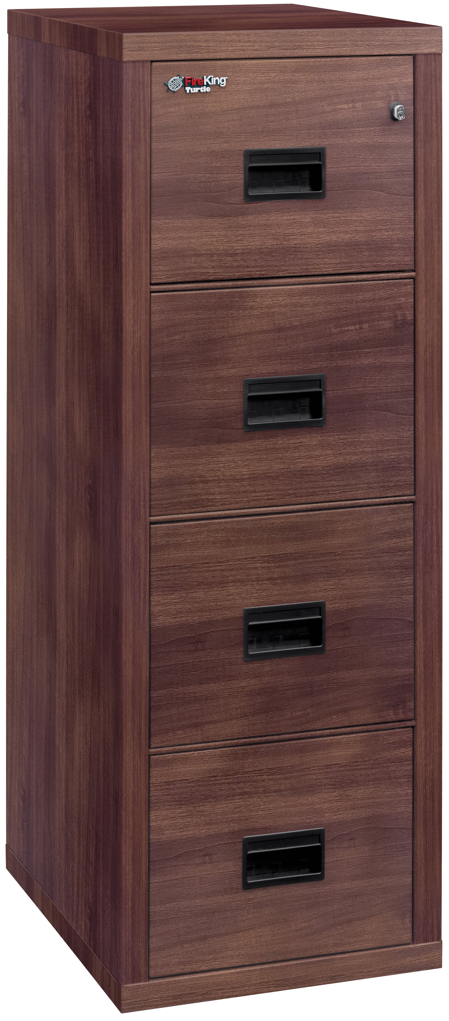 FireKing Fire Rated 4 Drawer 22" Depth Letter/Legal File Cabinet - Light Walnut