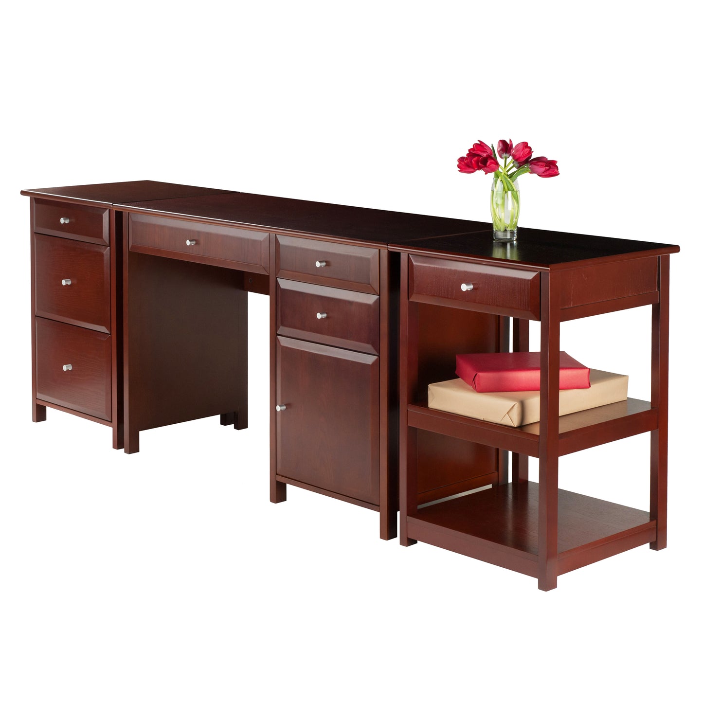 Delta 3-Pc Home Office Desk Set, Walnut