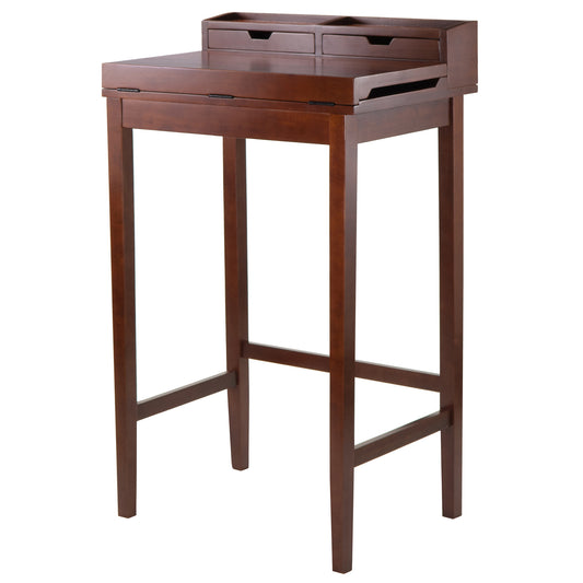 Brighton High Desk with 2 Drawers, Walnut