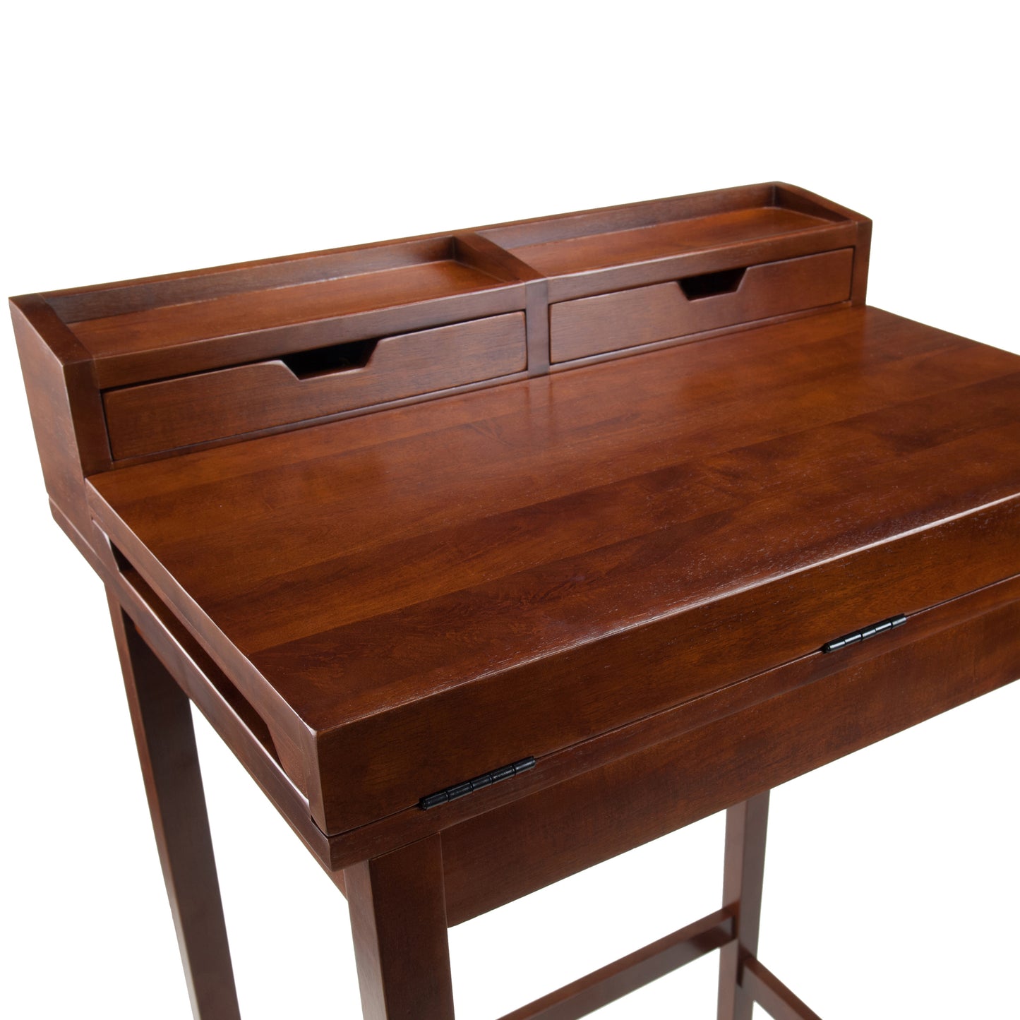 Brighton High Desk with 2 Drawers, Walnut