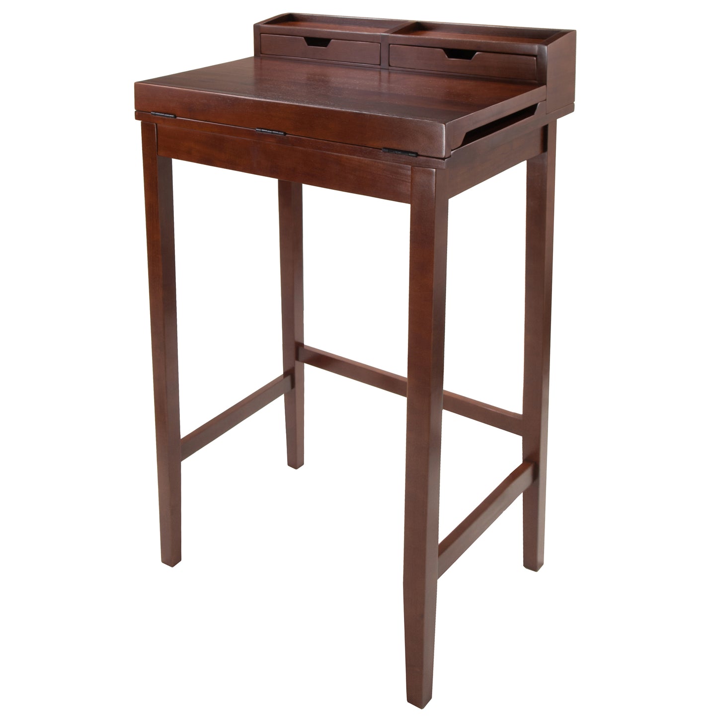 Brighton High Desk with 2 Drawers, Walnut