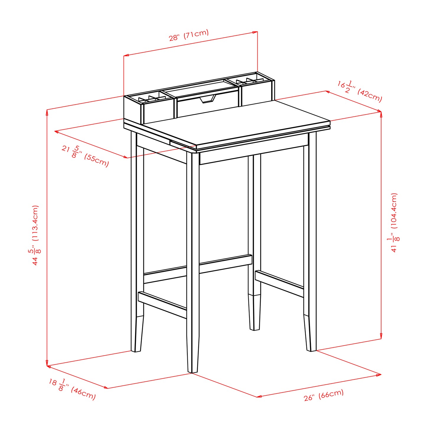 Archie High Desk, Walnut