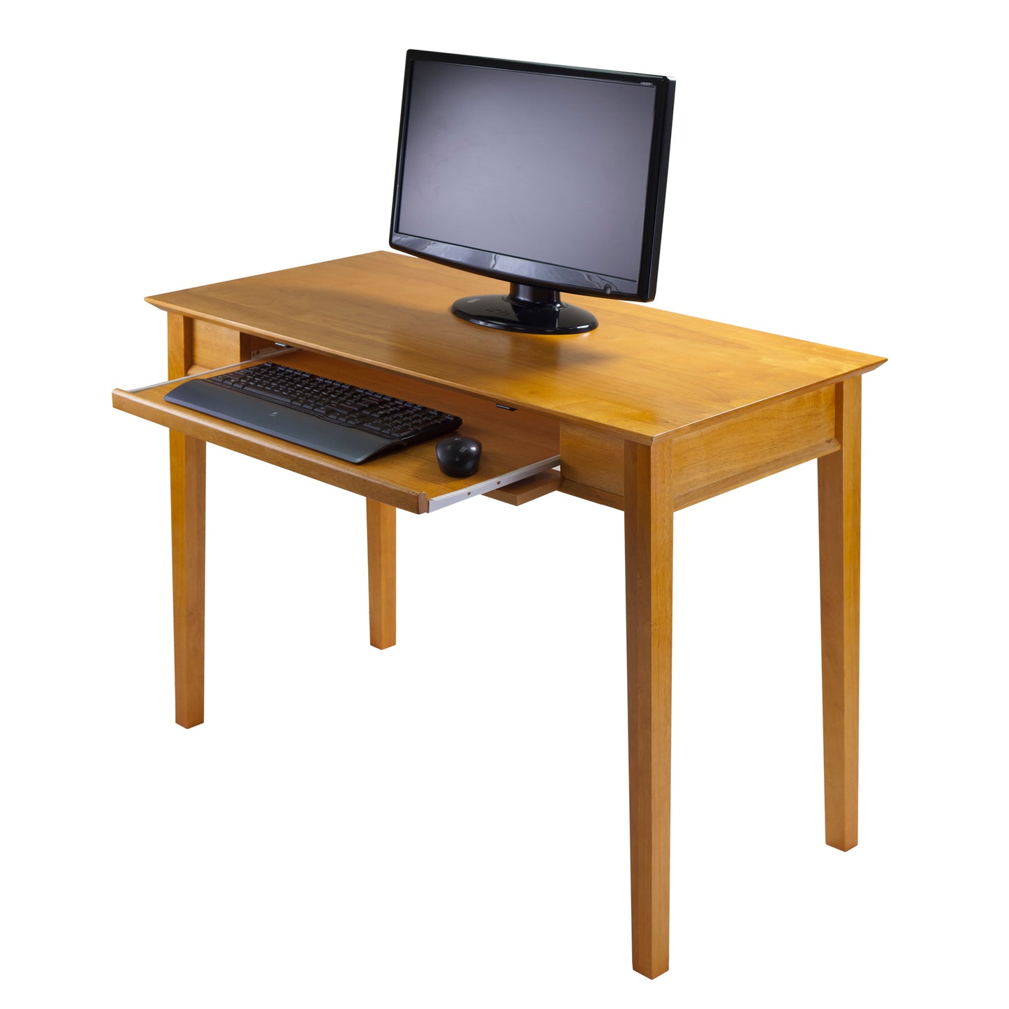 Studio Home Office Computer Desk, Honey Pine