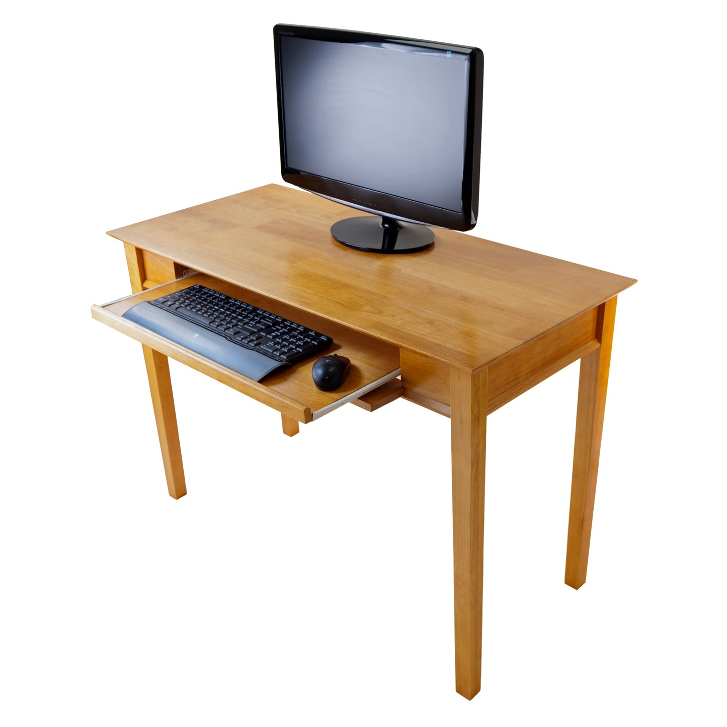 Studio Home Office Computer Desk, Honey Pine