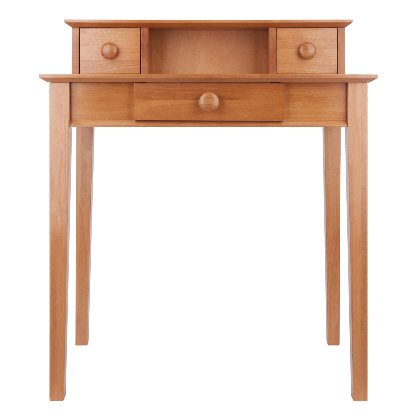 Studio Home Office Desk and Hutch, Honey Pine