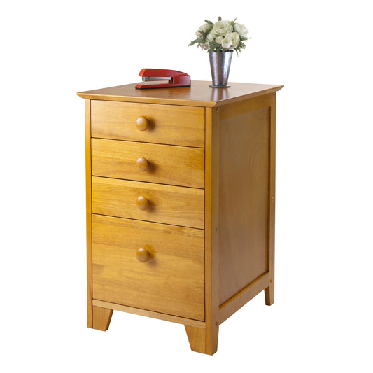 Studio Home Office File Cabinet, Honey Pine